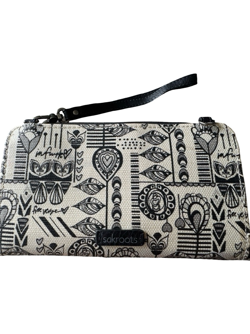 Sakroots Artist Circle Smartphone Wallet in Black & White